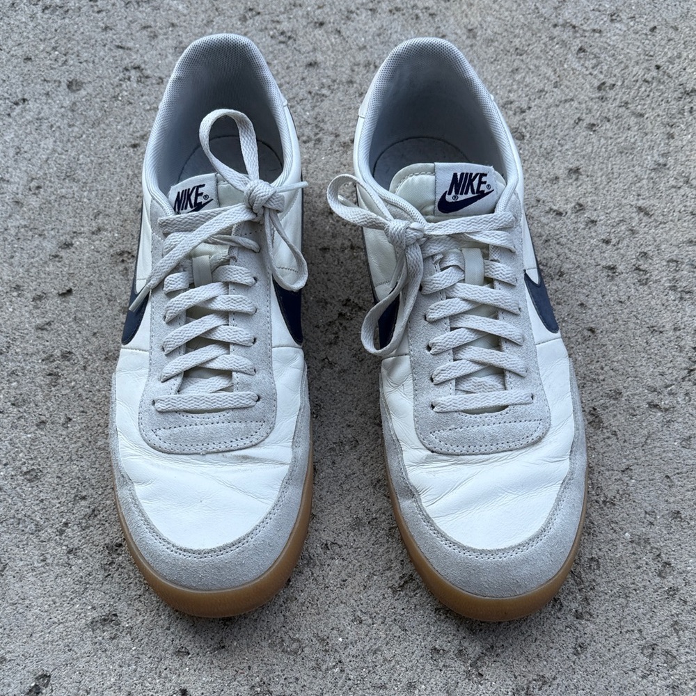 Nike Men's White and Blue Kill Shot Sneakers Size 13